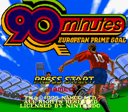 90 Minutes - European Prime Goal (Europe) Title Screen